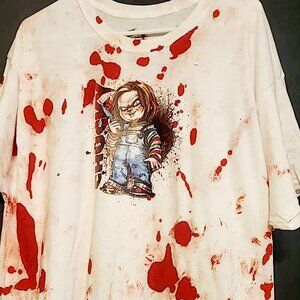 New XL Halloween Theme Chucky Scary!! Bl@@dyTshirt